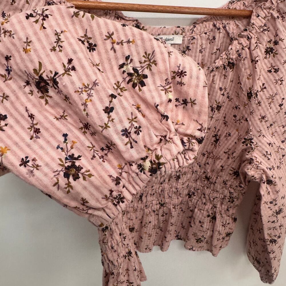 Madewell Sophia Long Sleeve Blouse Top in Pink Bouquet Floral NE183 // L - Picture 7 of 13